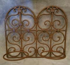 Pair of Antique Iron Hanging Double Pot Plant Holders