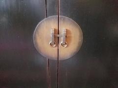 19th Century Chinese Black Lacquer Two-Door Cabinet