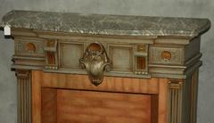 Louis XV Carved and Painted Marble-Top Faux Fireplace