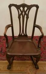 Chippendale Carved Mahogany Rocking Chair