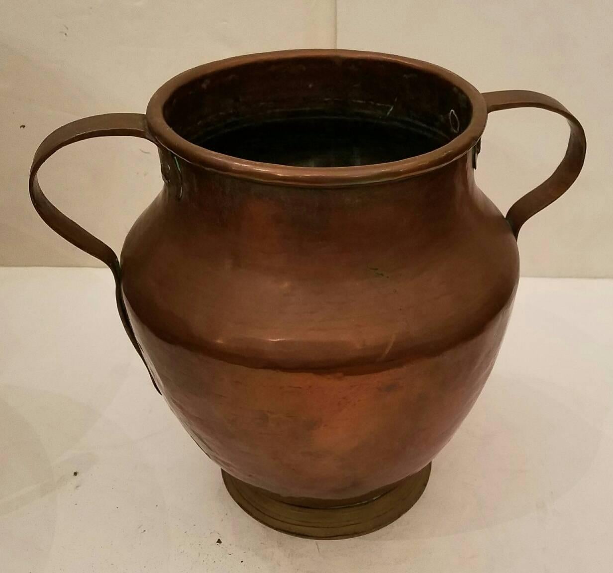 Three Large Antique Copper Pots For Sale 2