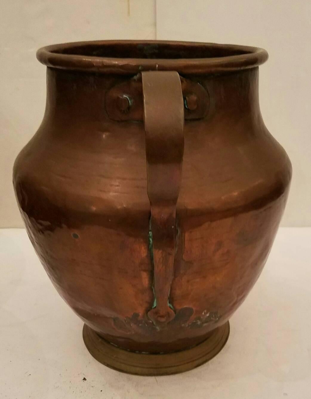 Three Large Antique Copper Pots For Sale 3