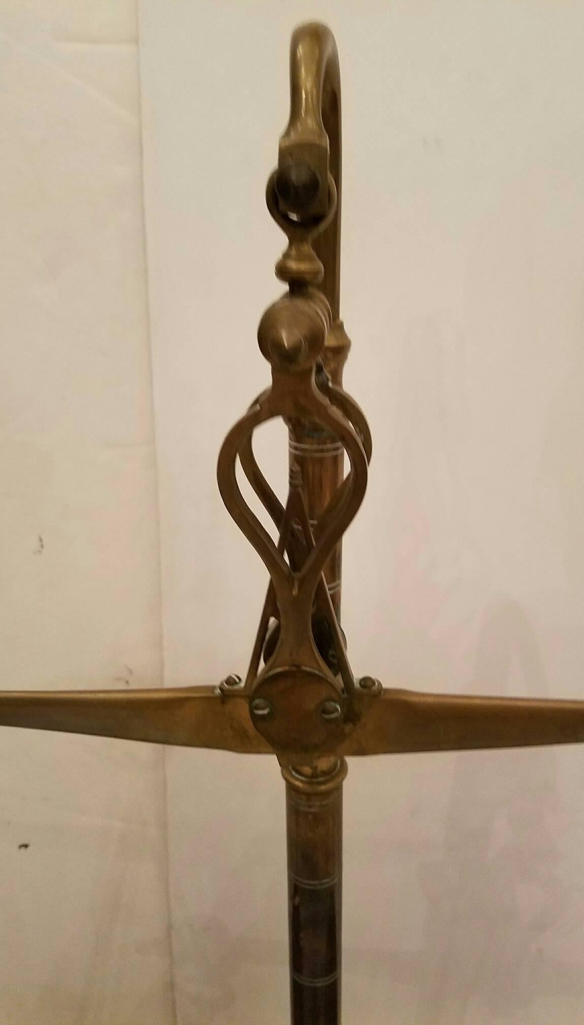 Antique brass balance or beam scale.