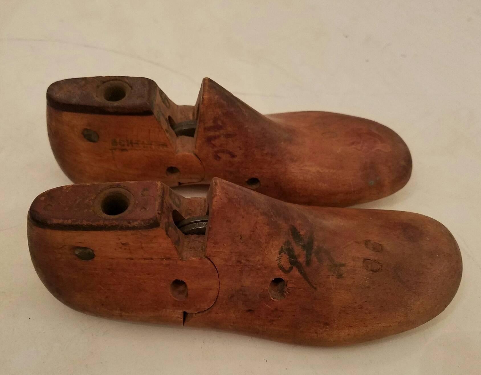 20th Century Seven Vintage Wood Shoe Molds For Sale