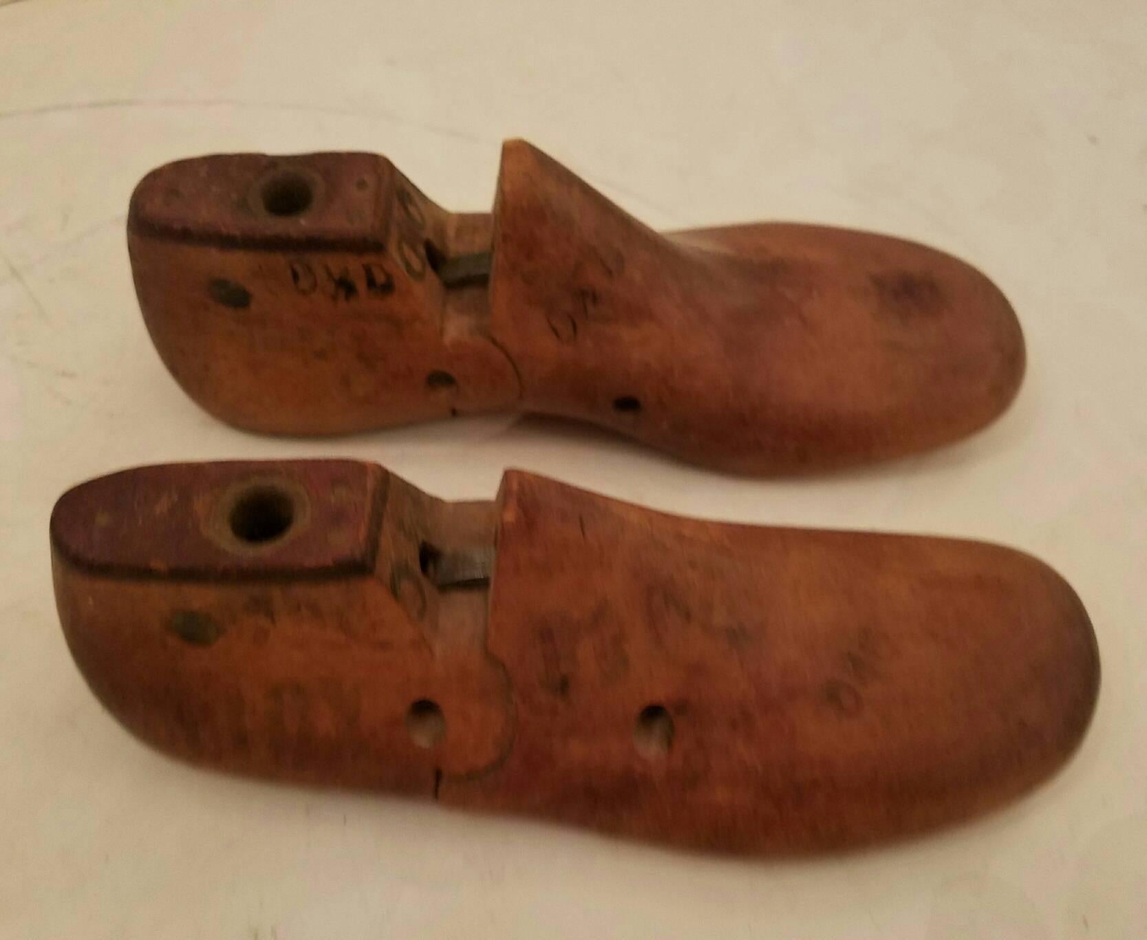 Seven Vintage Wood Shoe Molds For Sale 1