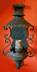 Pair of Antique Iron Single Light Wall Sconces