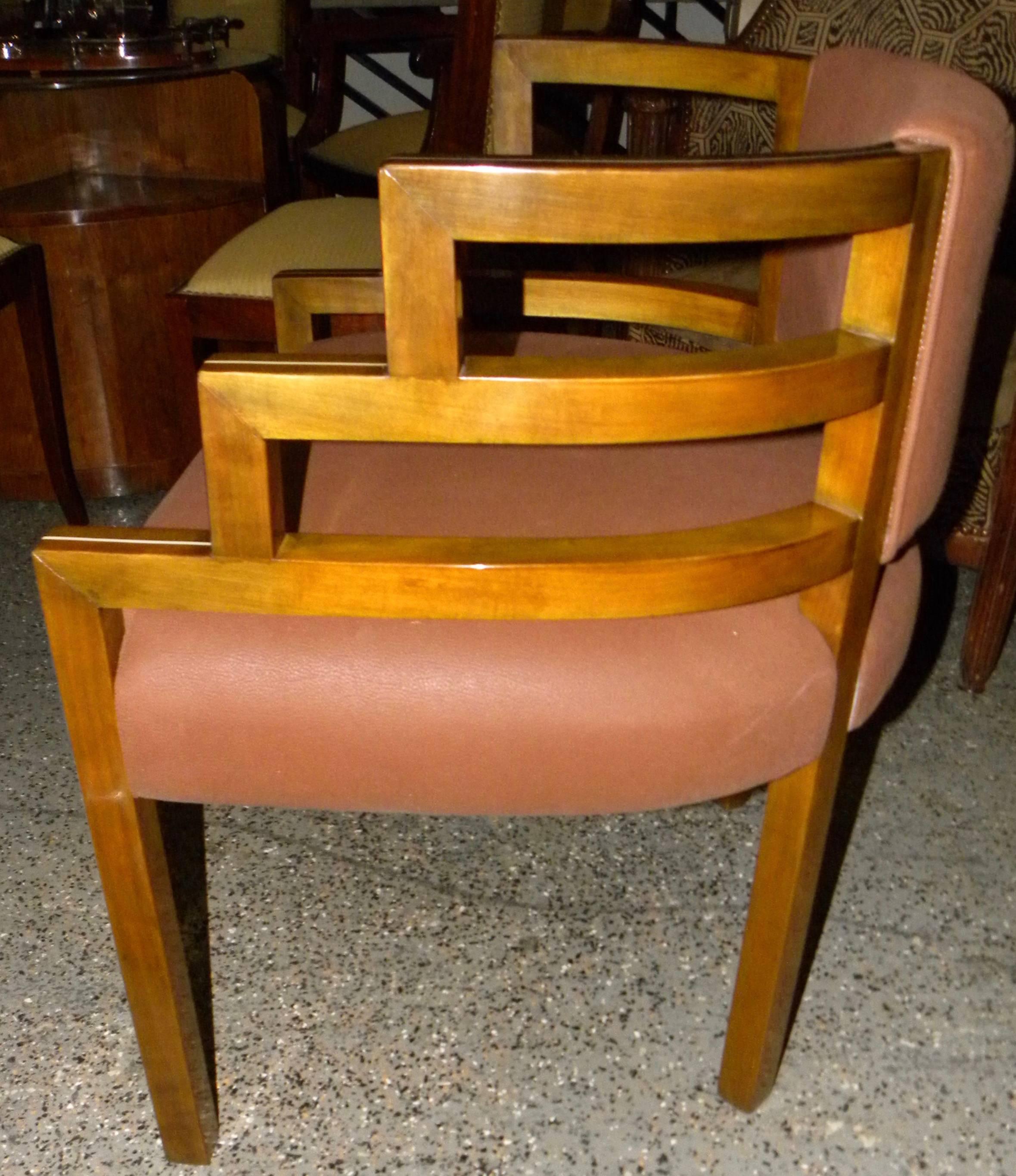 Pair of Kem Weber Style Art Deco Side Chair In Excellent Condition In Oakland, CA