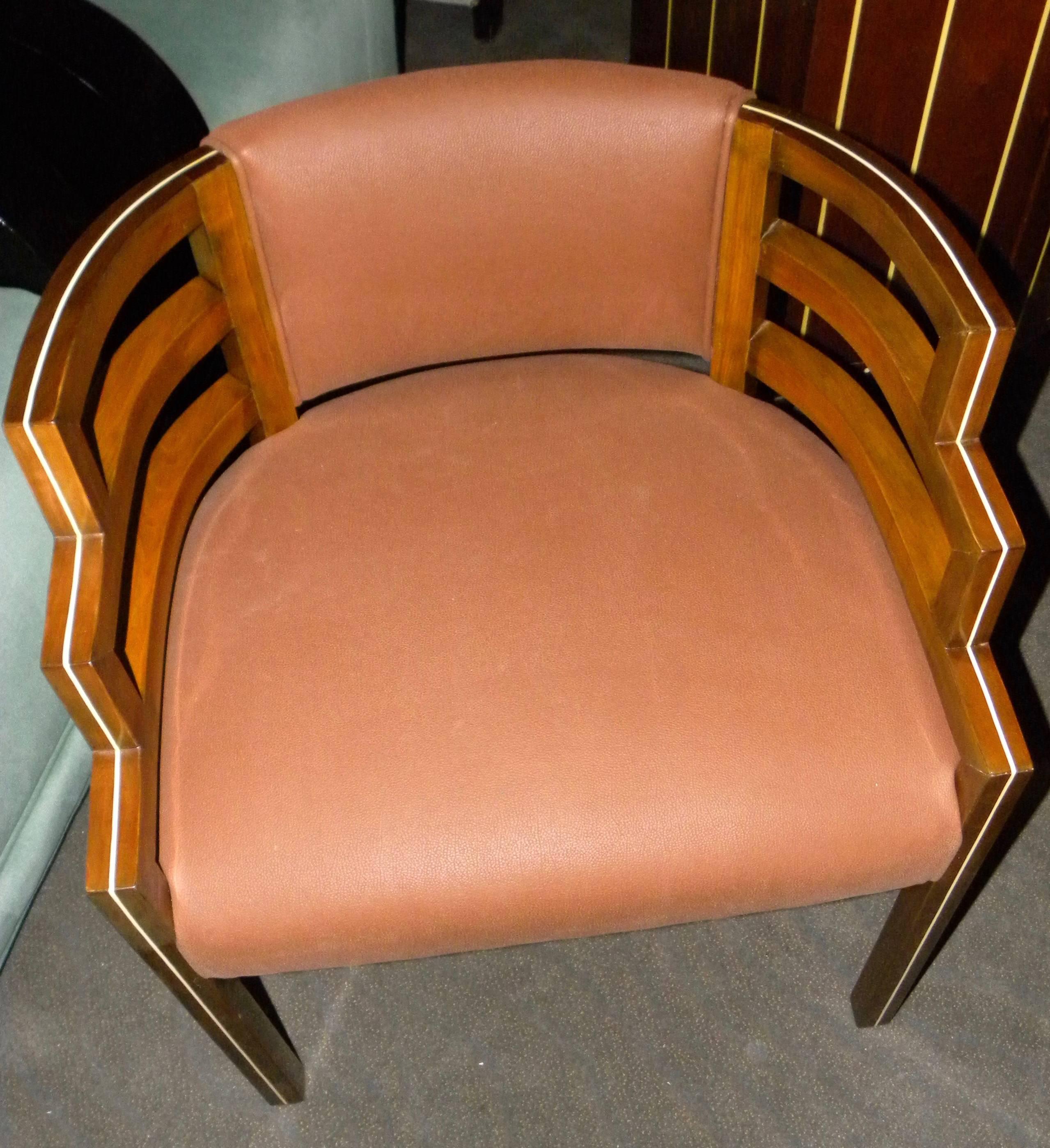 Pair of Kem Weber Style Art Deco Side Chair 1