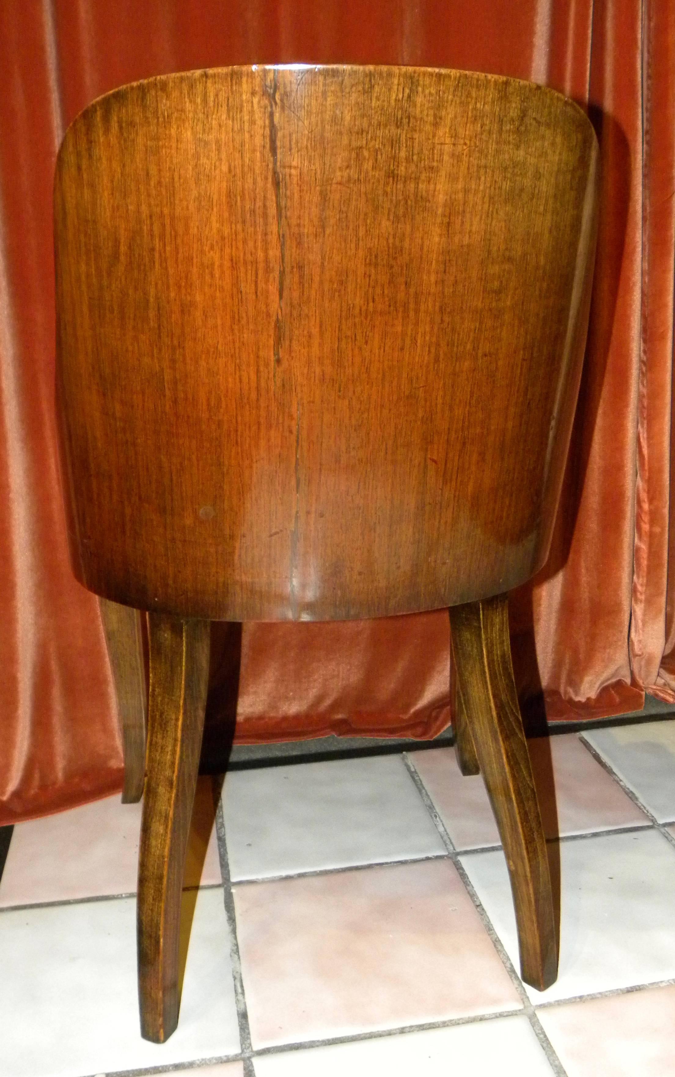 French Art Deco Rosewood Dining Suite Eight Gondola Chairs 4