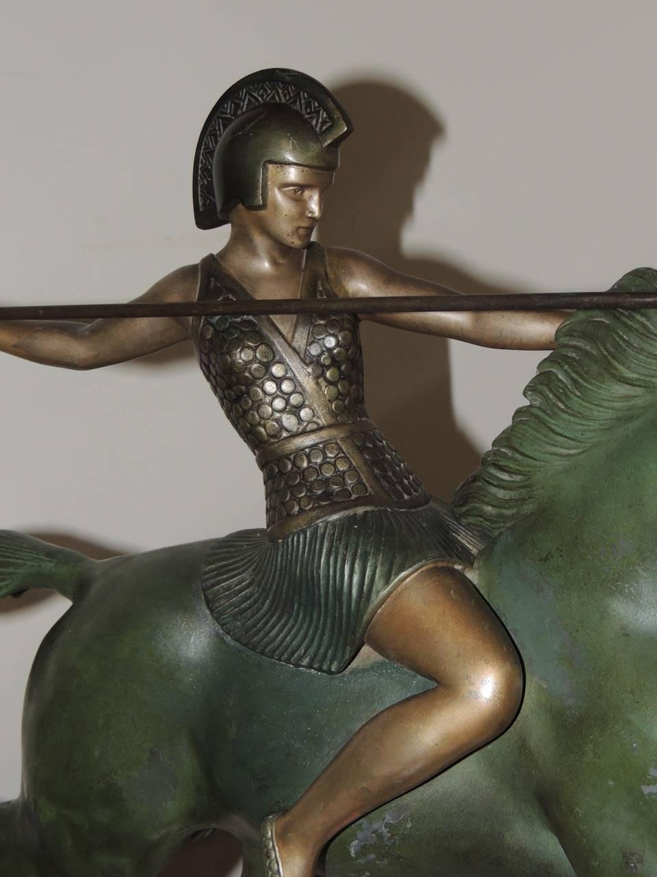 Art Deco Warrior Goddess Sculpture by Melo 1