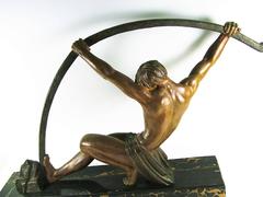D. H. Chiparus "L'Age du Bronze" Bending Bar Man, Large size