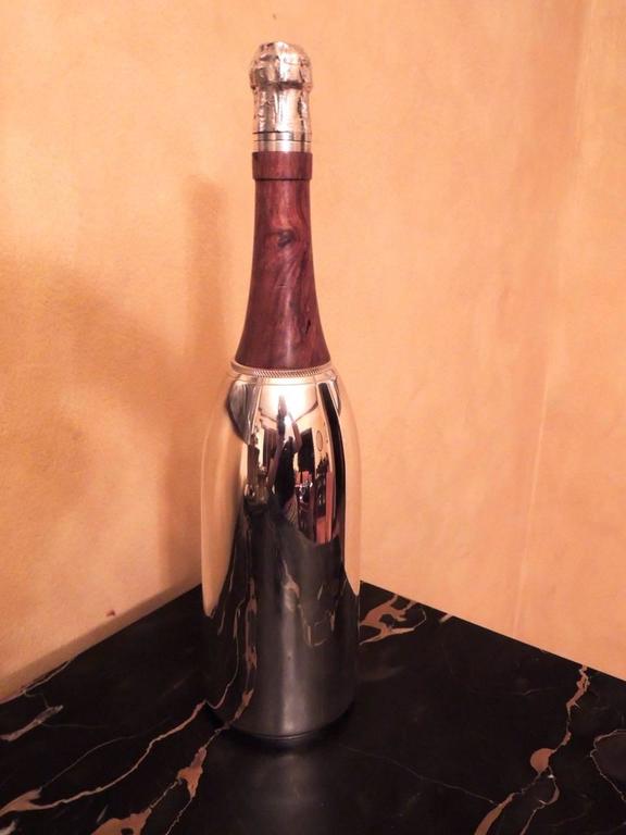 Art Deco Silver Champagne Bottle Cocktail Shaker at 1stDibs