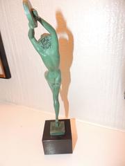 Art Deco Nude Sculpture with Tambourine by Guerbe
