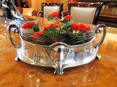 Art Nouveau Silver and Glass Centerpiece by WMF