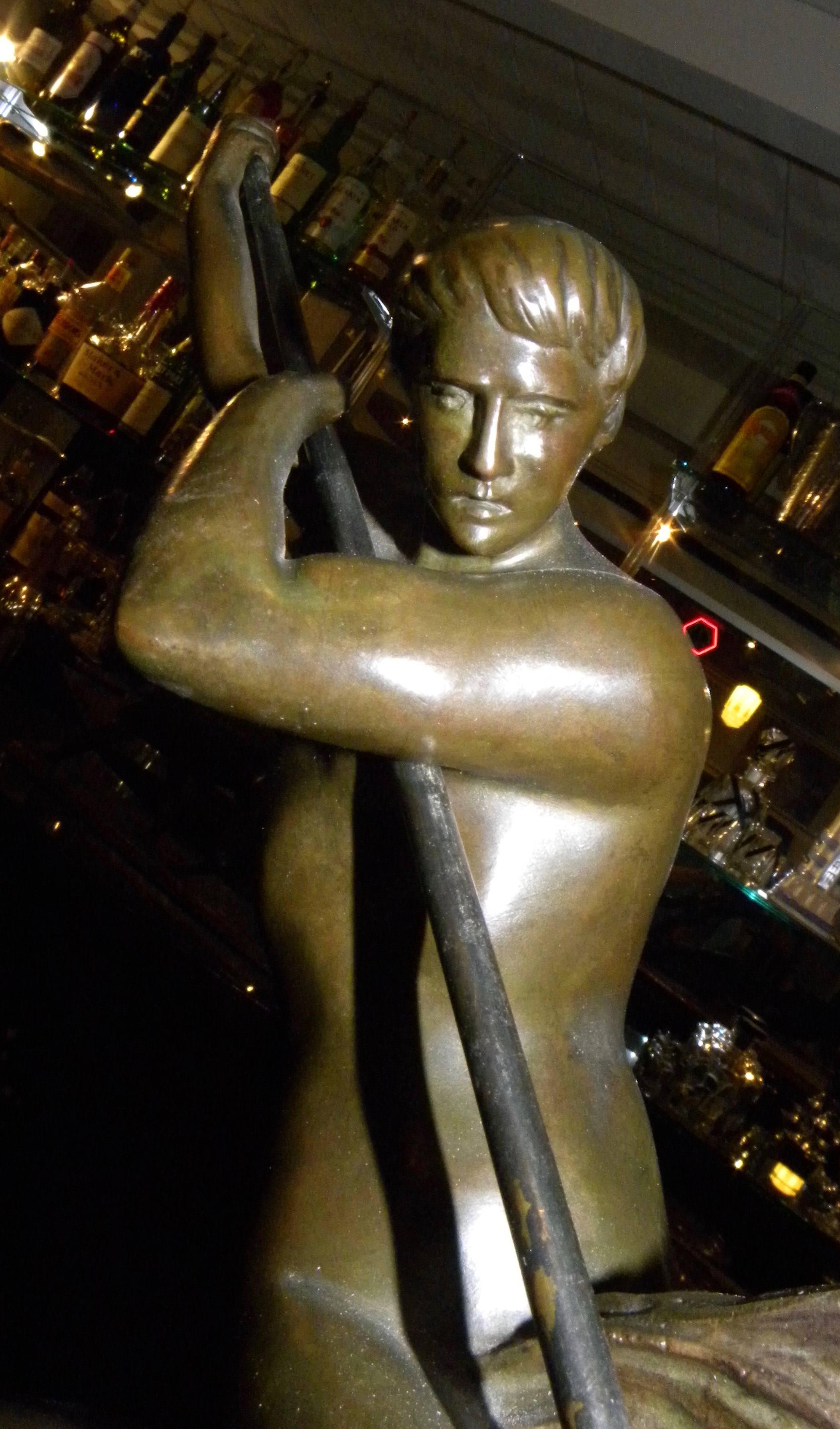 Bronze Art Deco Warrior Sculpture by Armand Lemo In Excellent Condition In Oakland, CA