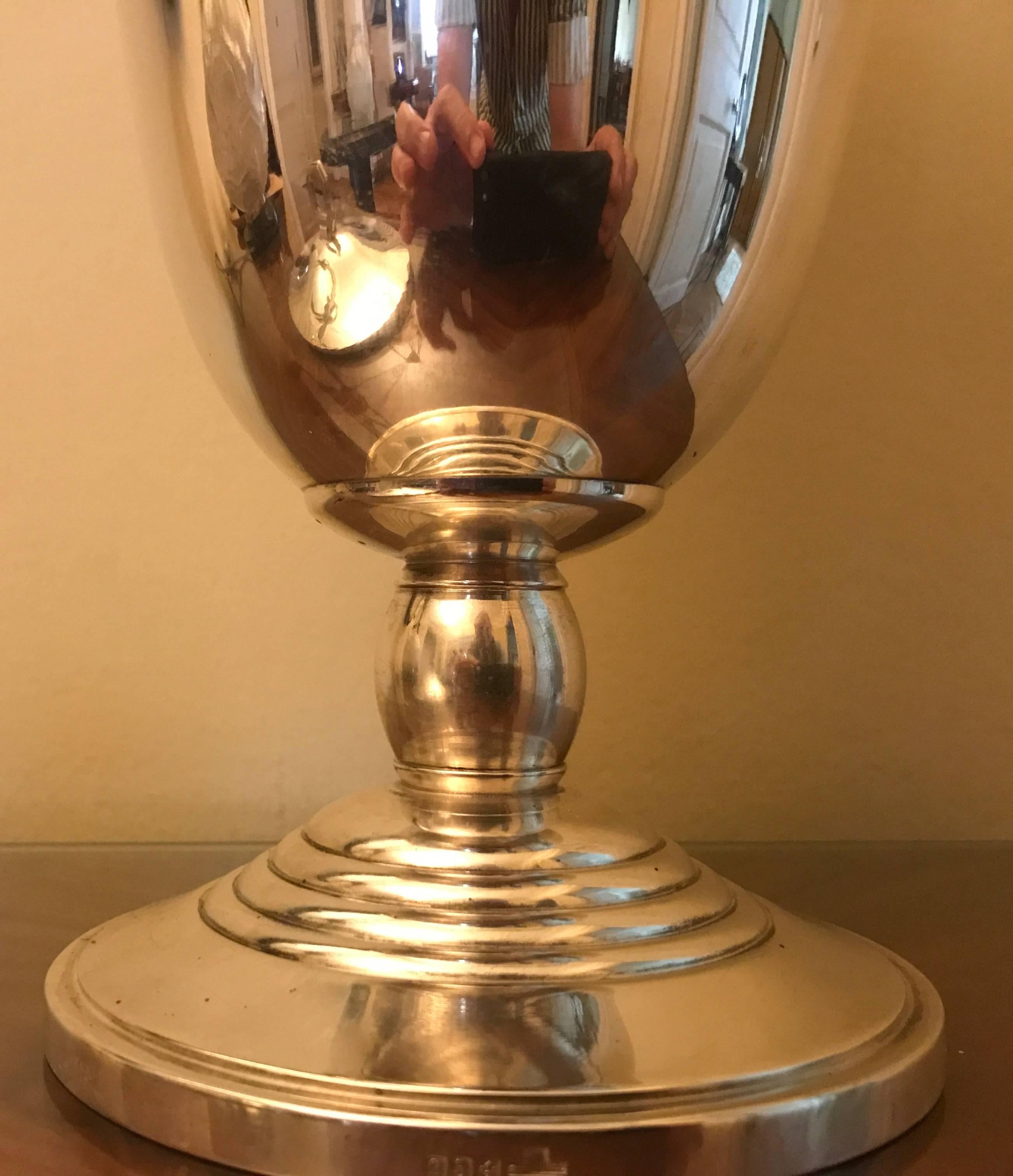 Christofle Luc Lanel Art Deco Vase Normandie Silver plate Urn In Excellent Condition In Oakland, CA