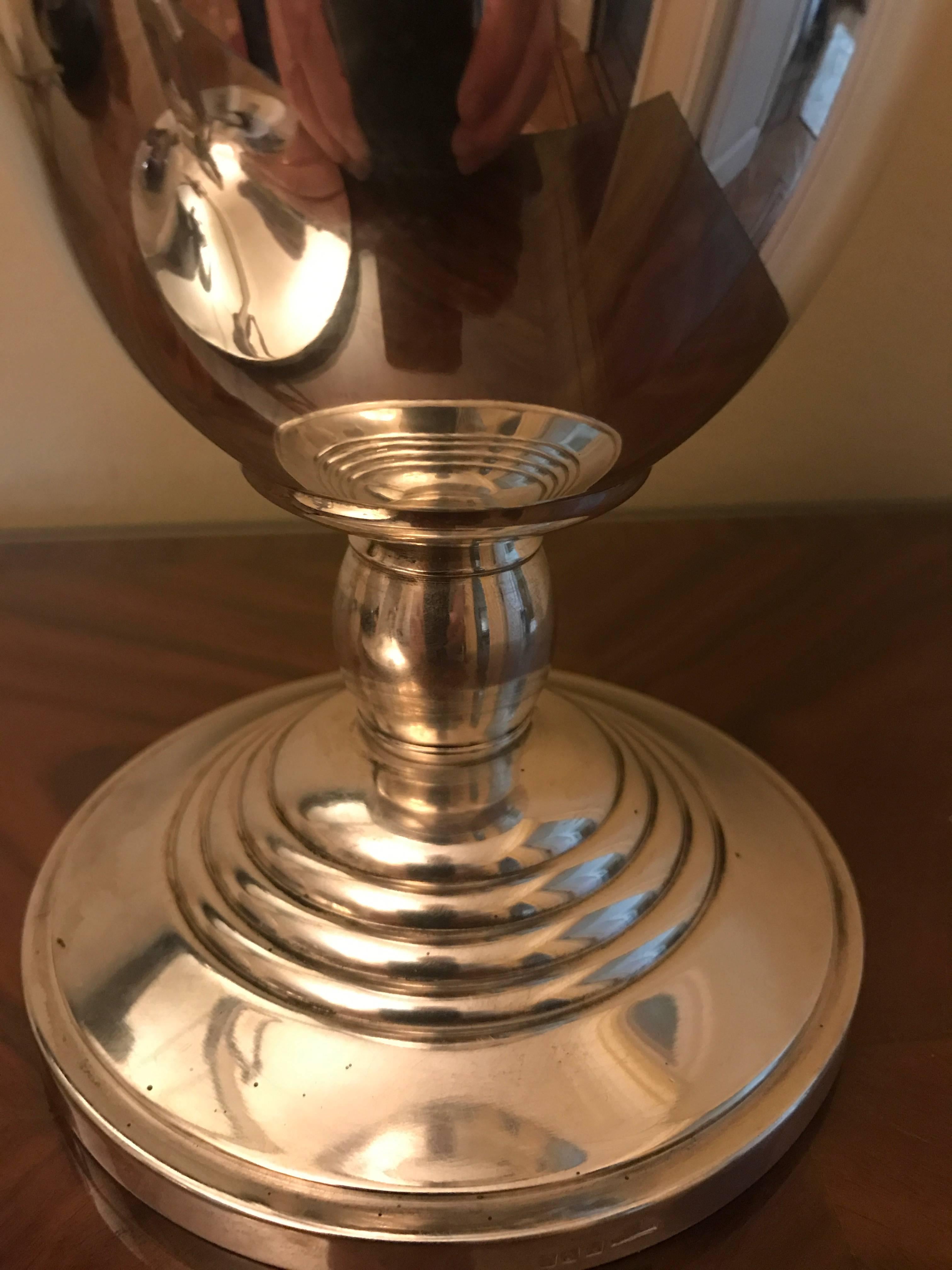 Silver Plate Christofle Luc Lanel Art Deco Vase Normandie Silver plate Urn