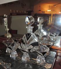 High Deco Glass Decanter Chevron Palda Design