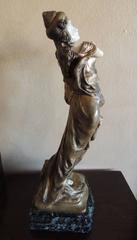 Art Nouveau Bronze Sculpture of "Heroine" by théophile François Somme