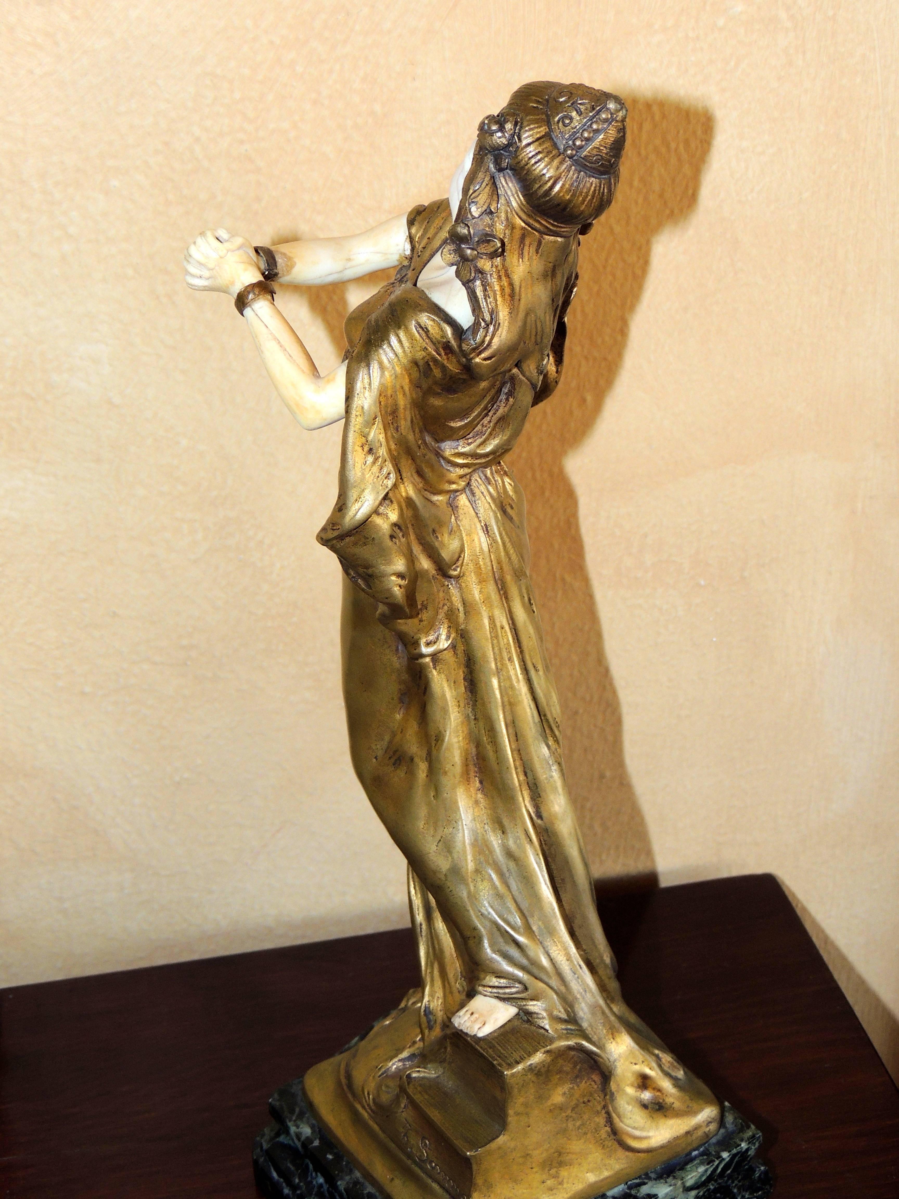 Sculpture en bronze Art Nouveau de 