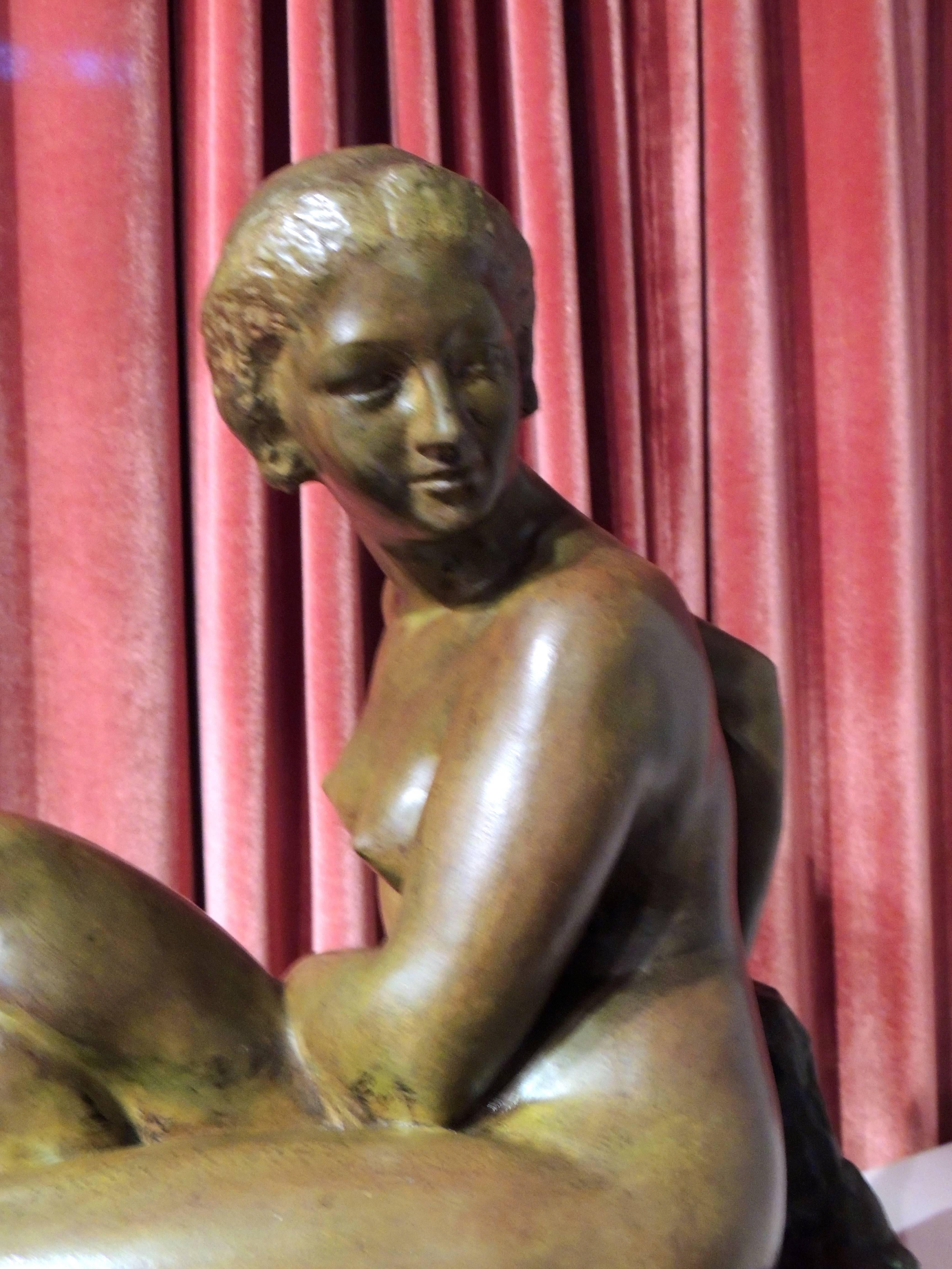 Art Deco Woman- Bronze Sculpture by Marcel Bouraine 1