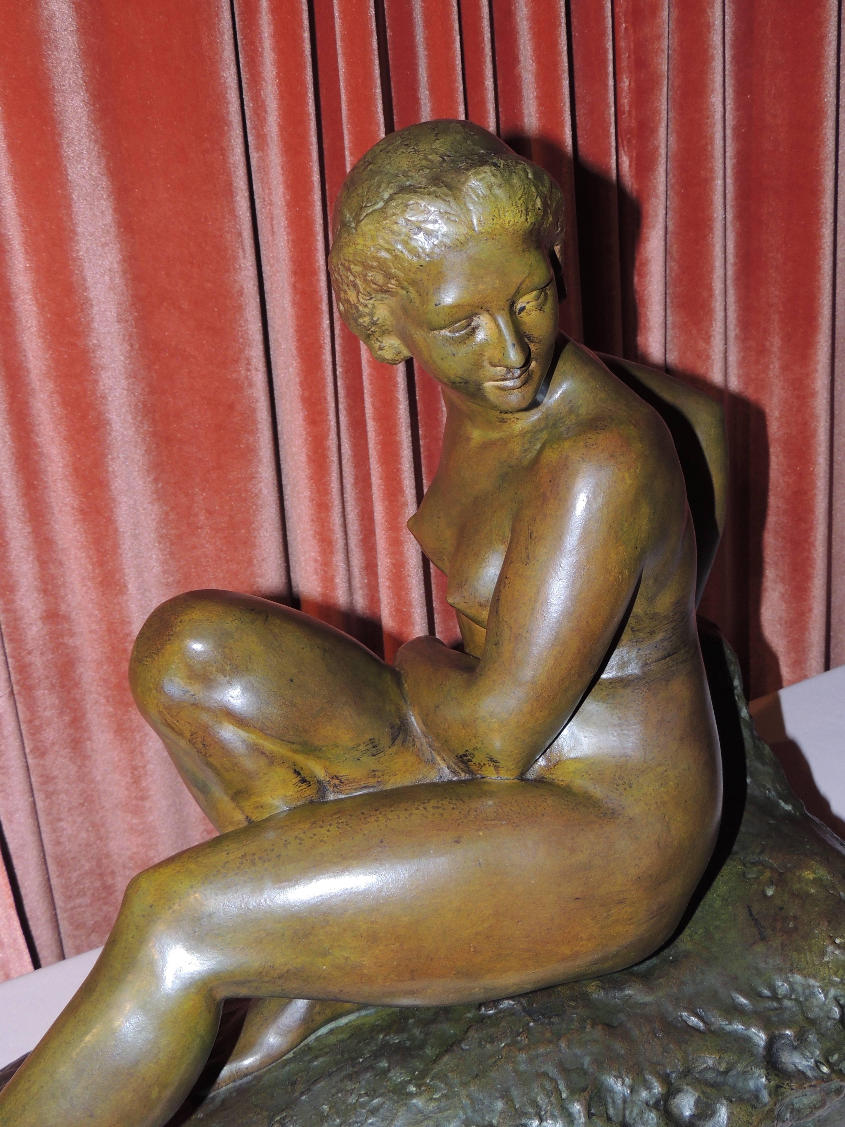 Art Deco Woman- Bronze Sculpture by Marcel Bouraine 2