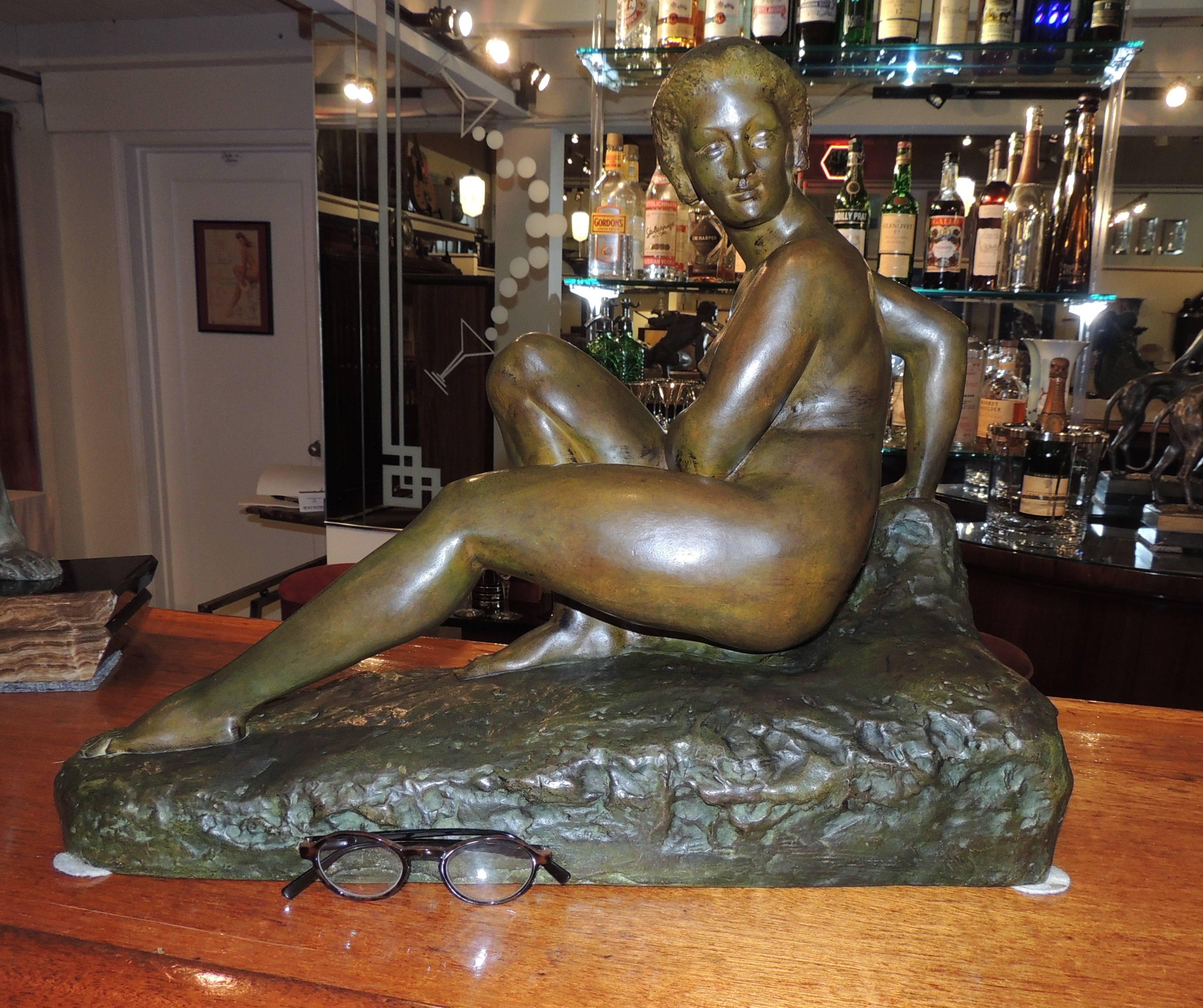 Art Deco Woman- Bronze Sculpture by Marcel Bouraine 3