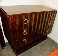 Ruhlmann Style Macassar Art Deco Cabinet with Drawers