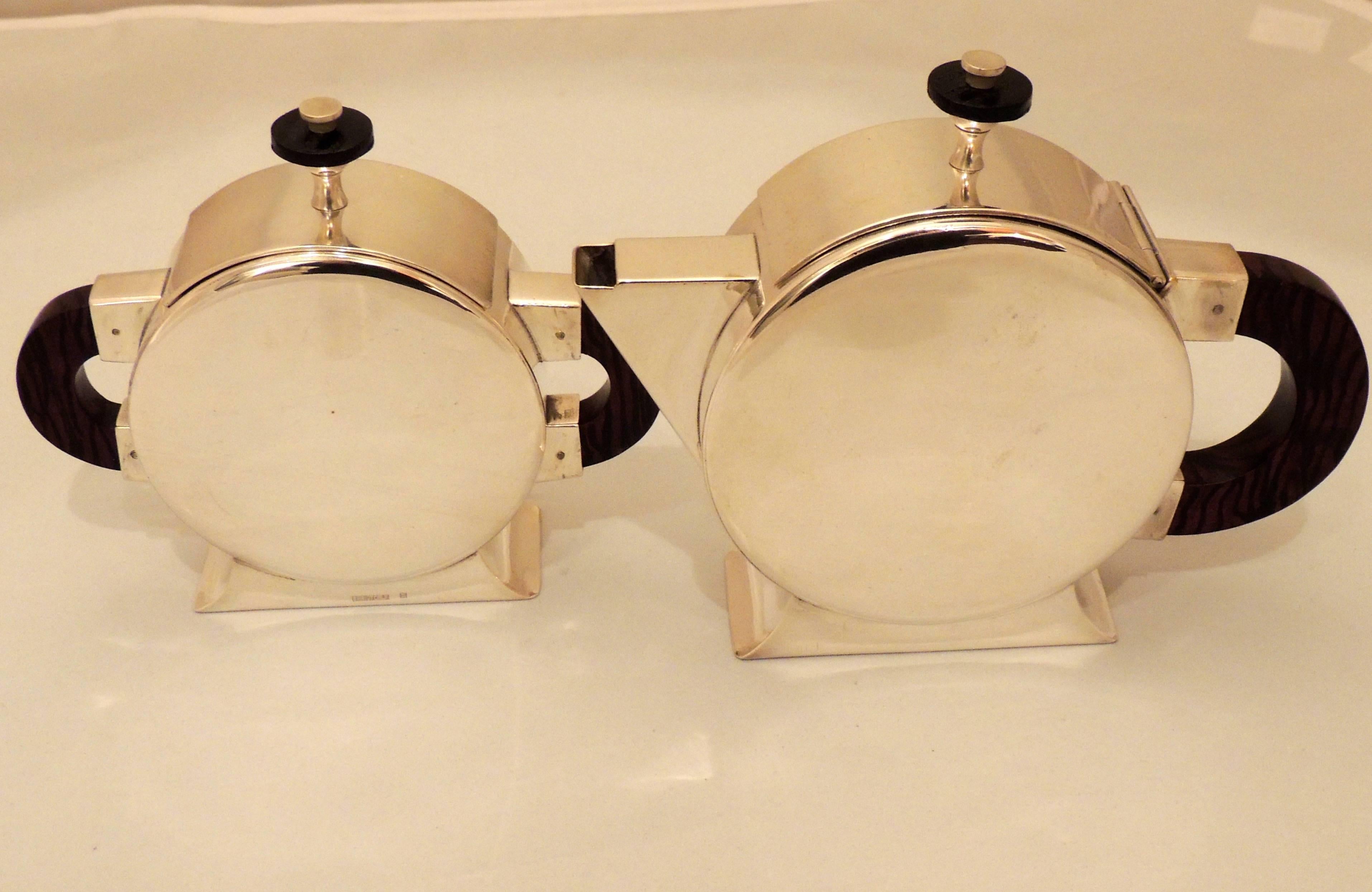 Art Deco Round Tea and Coffee Set by Christofle In Excellent Condition In Oakland, CA