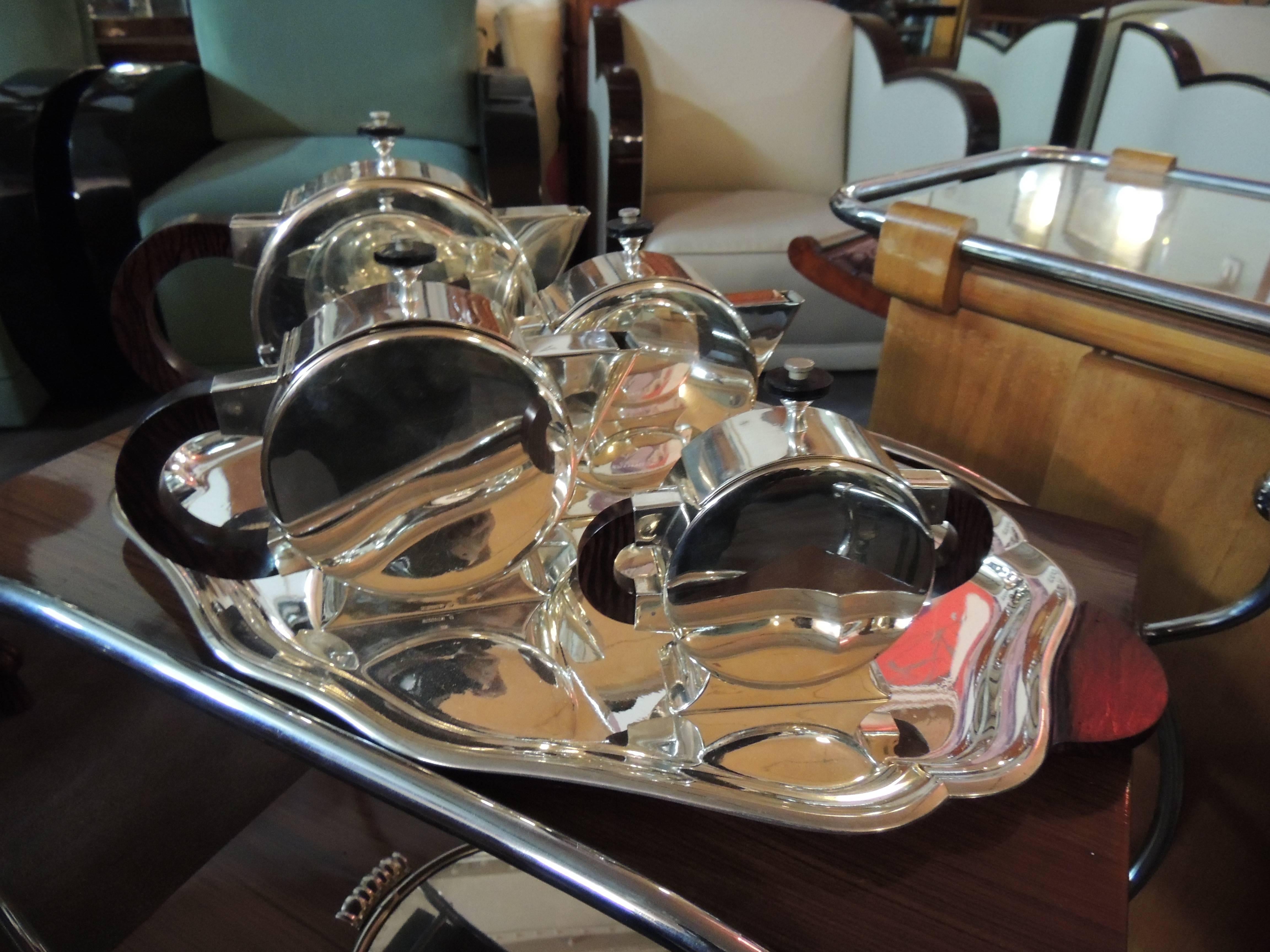 Art Deco Round Tea and Coffee Set by Christofle 4