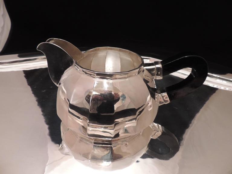 Mid-20th Century Art Deco Silver Tea and Coffee Service Dome Topped For Sale