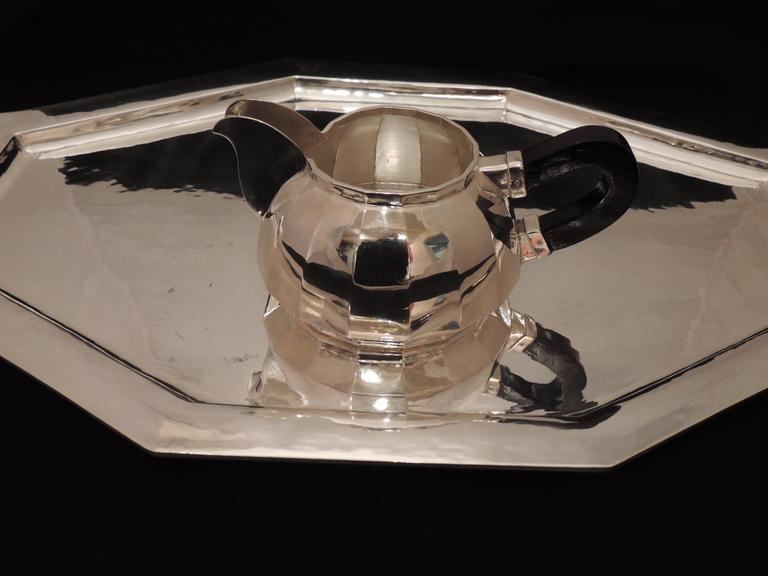 Art Deco Silver Tea and Coffee Service Dome Topped For Sale 4