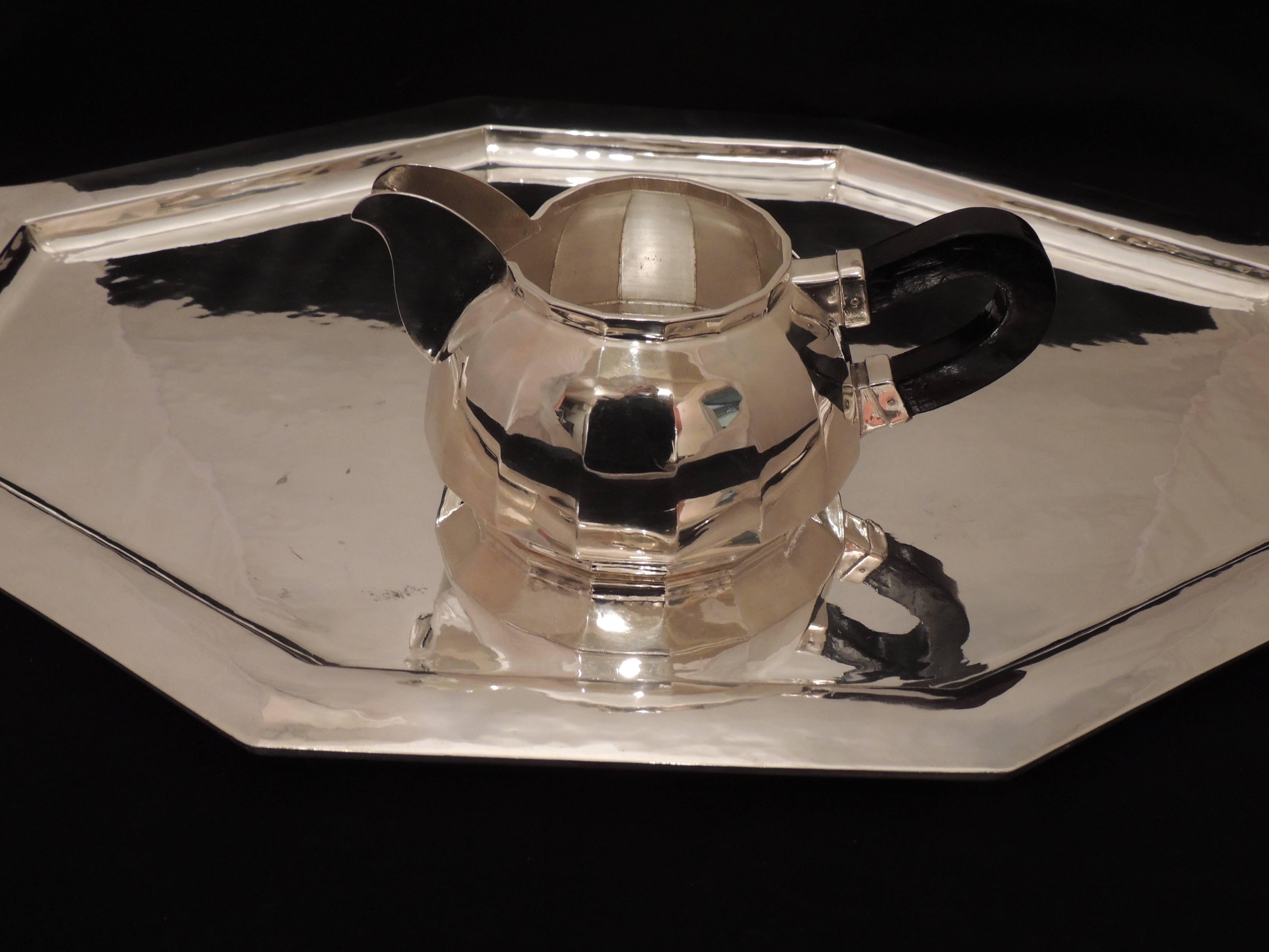 Art Deco Silver Tea and Coffee Service Dome Topped 4