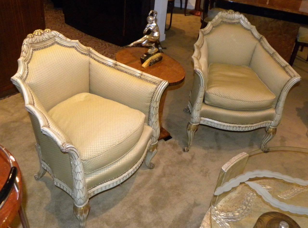 French Art Deco Chairs in the Style of Paul Follot For Sale 2