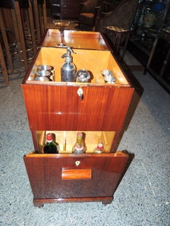 Art Deco Flip-Top Cocktail Cabinet