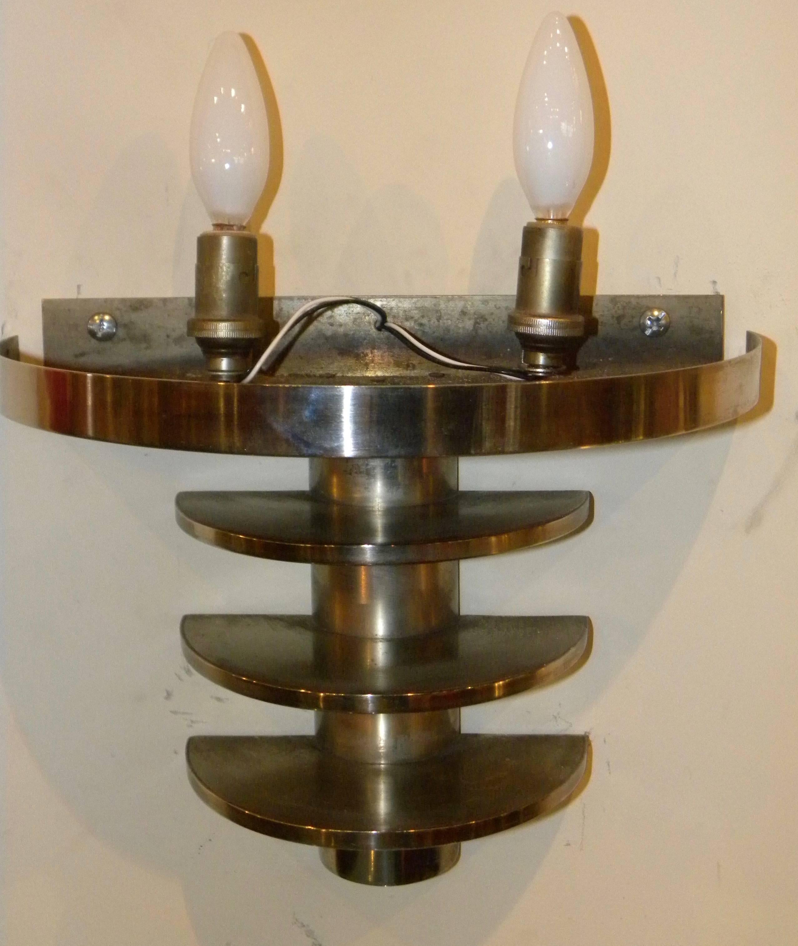 French Art Deco Theatre Style Industrial Sconces For Sale 2