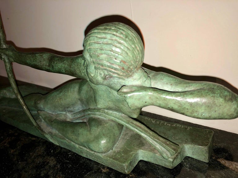 Art Deco Bronze Sculpture by Bouraine of Amazon Queen Penthesilea For