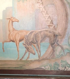 Art Deco Original Painting Mural in the Style of Jean Dupas