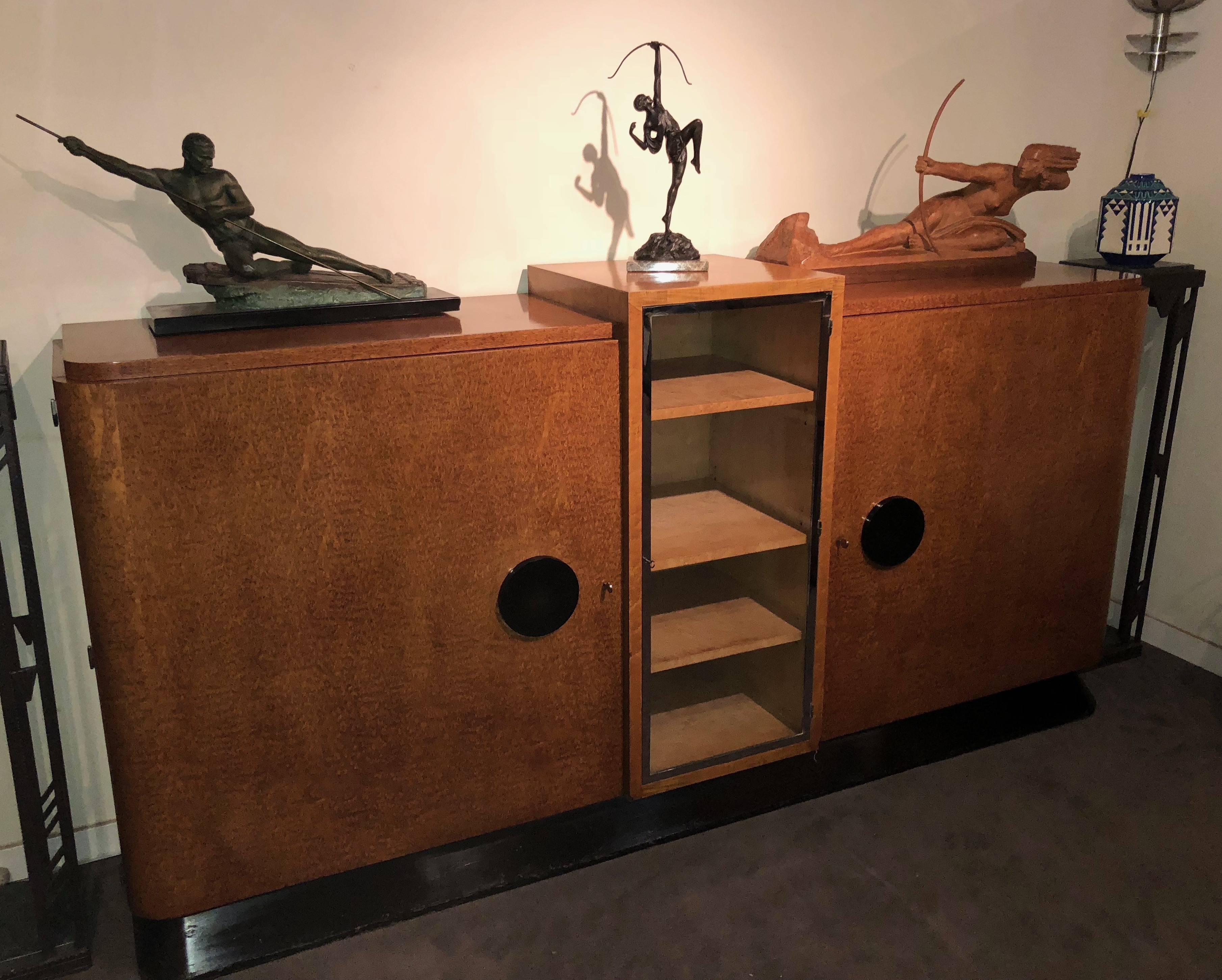 Custom French Art Deco Grand Buffet 1930 Cabinet In Good Condition For Sale In Oakland, CA