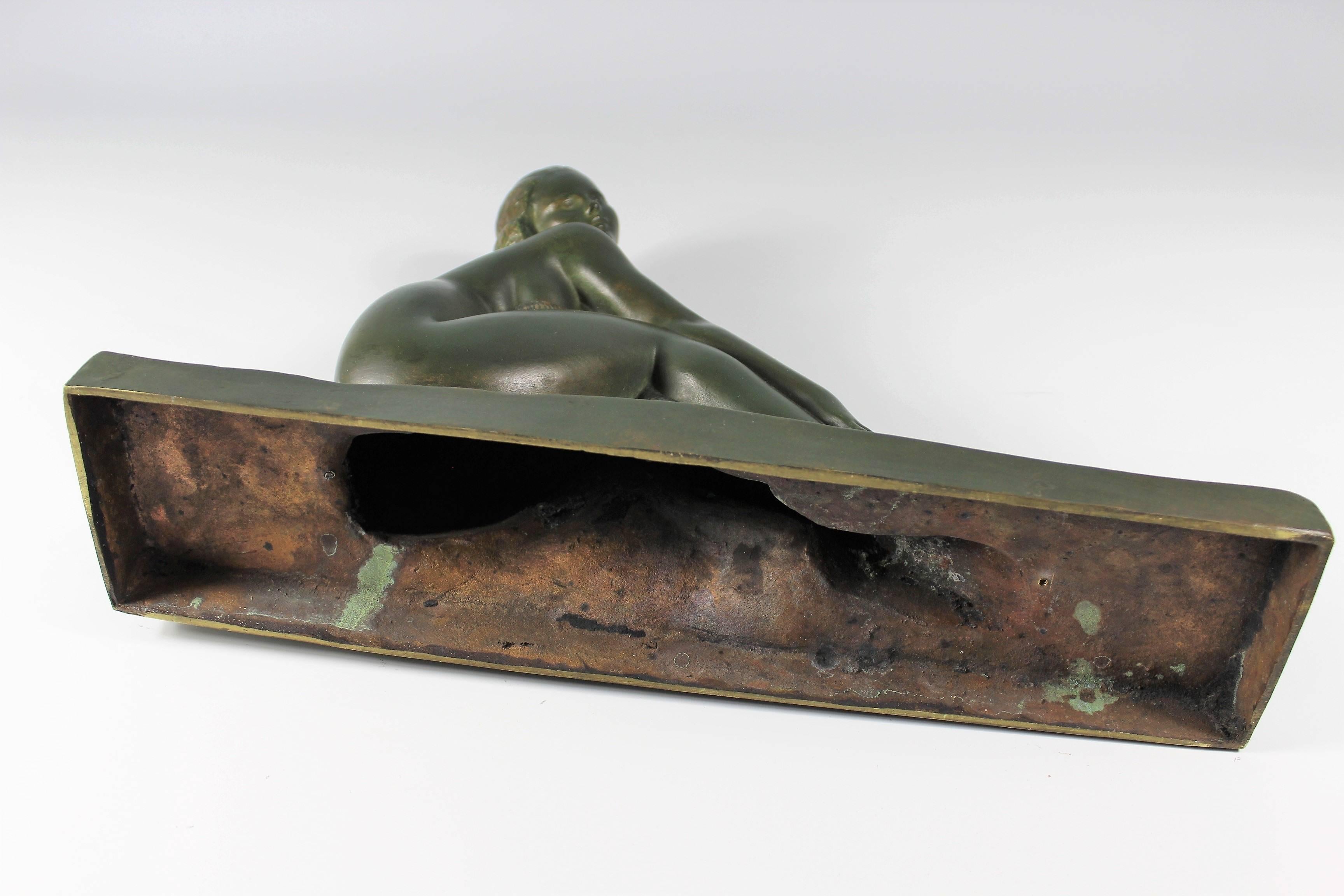 Statue de nu assis en bronze Art déco français par Amedeo Gennarelli:: vers 1925 4