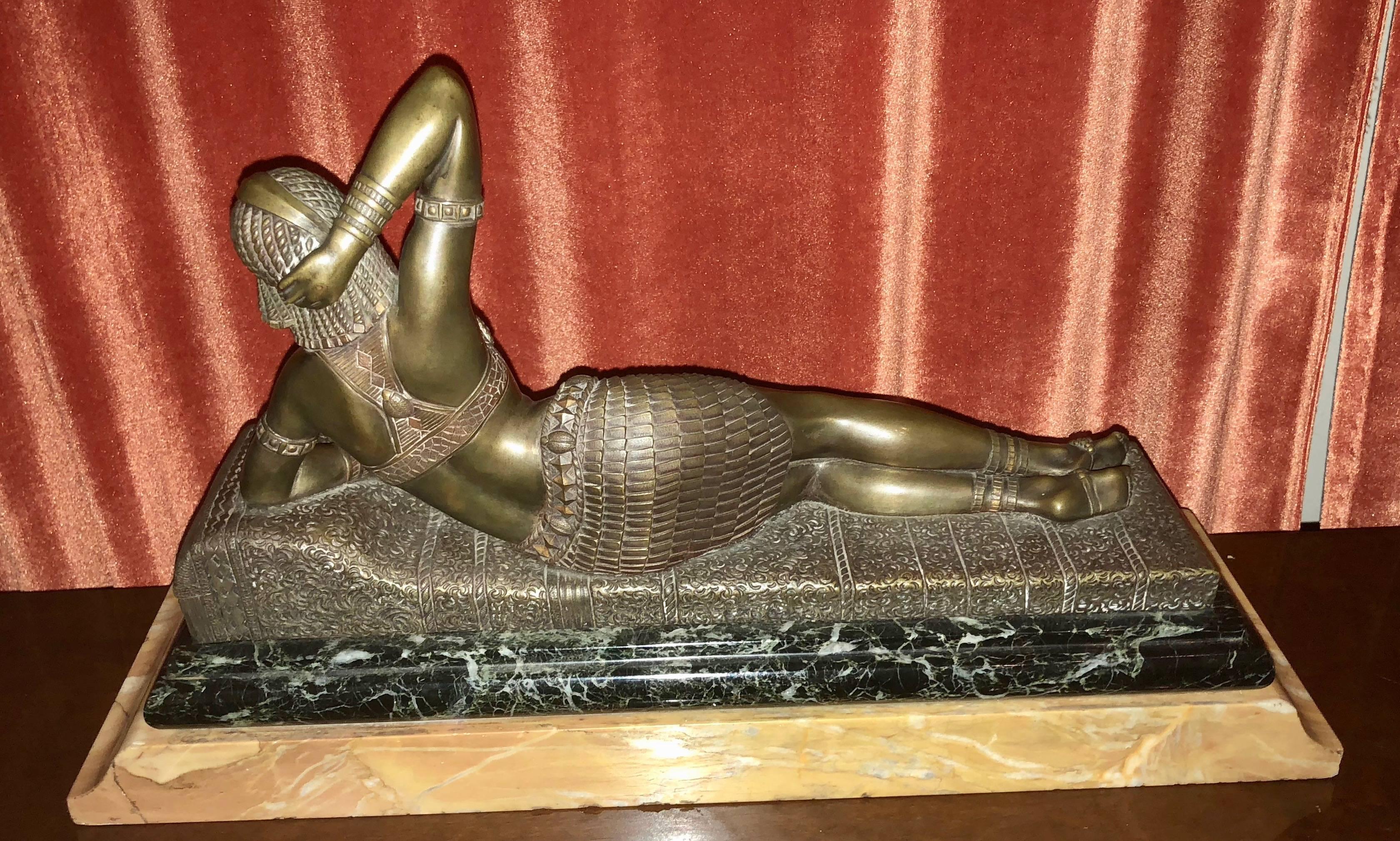 Demetre Chiparus Kleopatra Art Deco Bronze-Skulptur (Art déco)