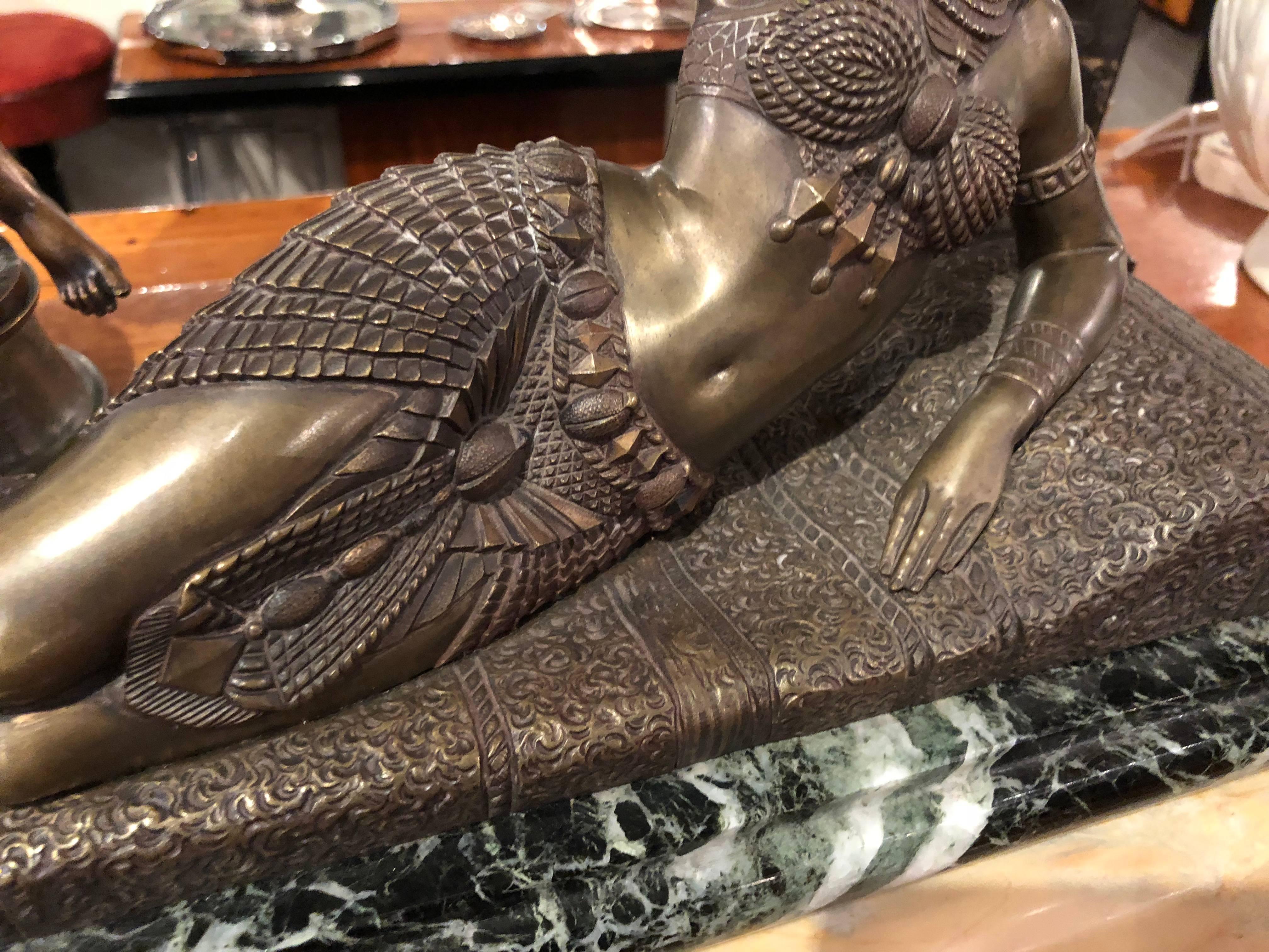 Demetre Chiparus Kleopatra Art Deco Bronze-Skulptur (Französisch)