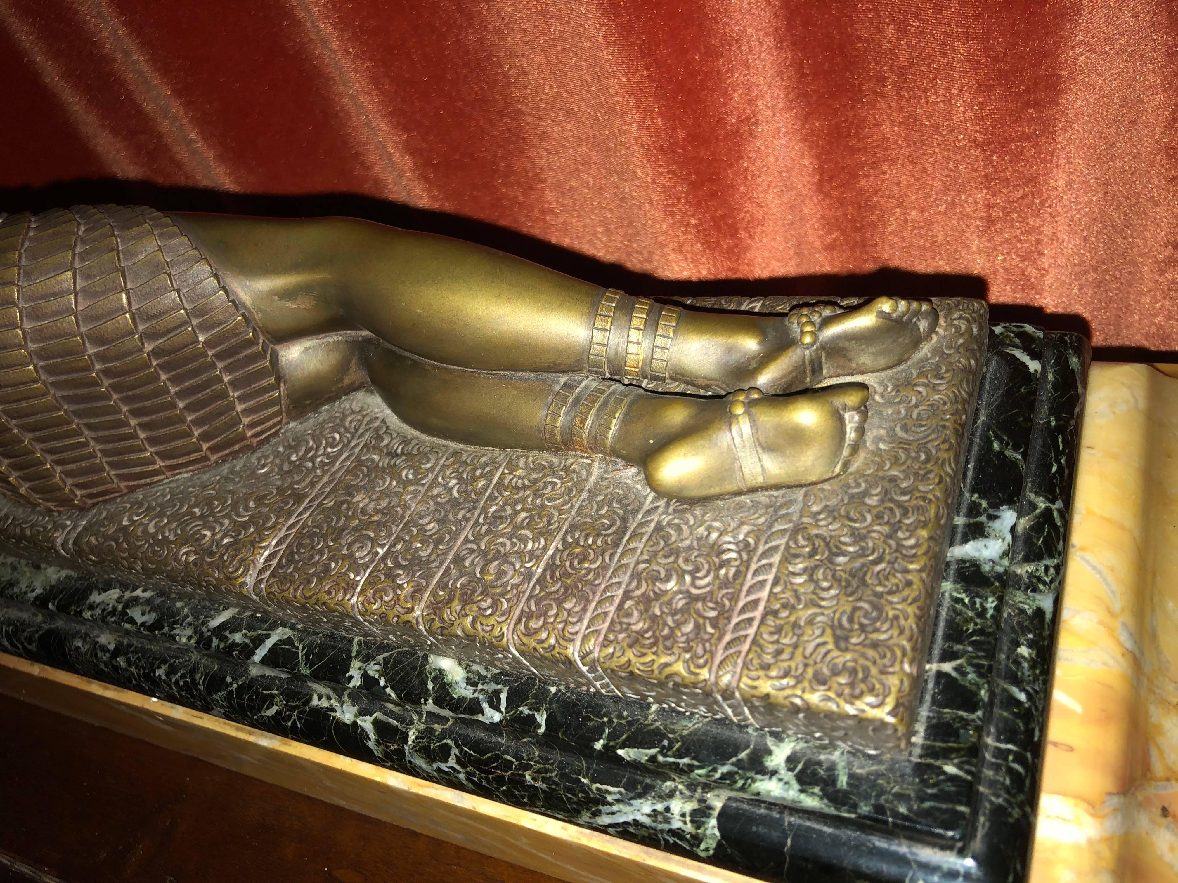 French Demetre Chiparus Cleopatra Art Deco Bronze Sculpture