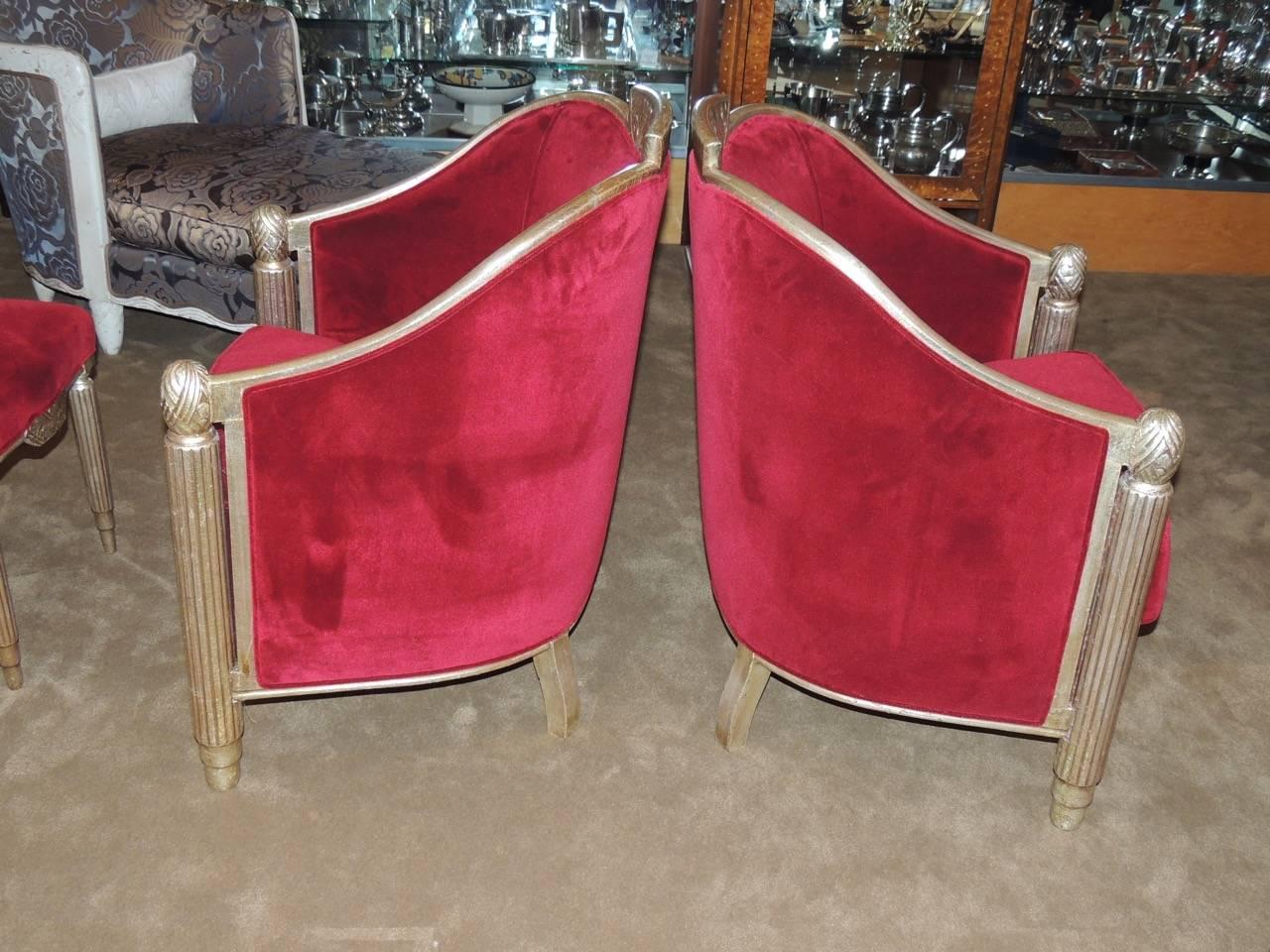 Early 20th Century French Art Deco Settee and Chairs by Paul Follot