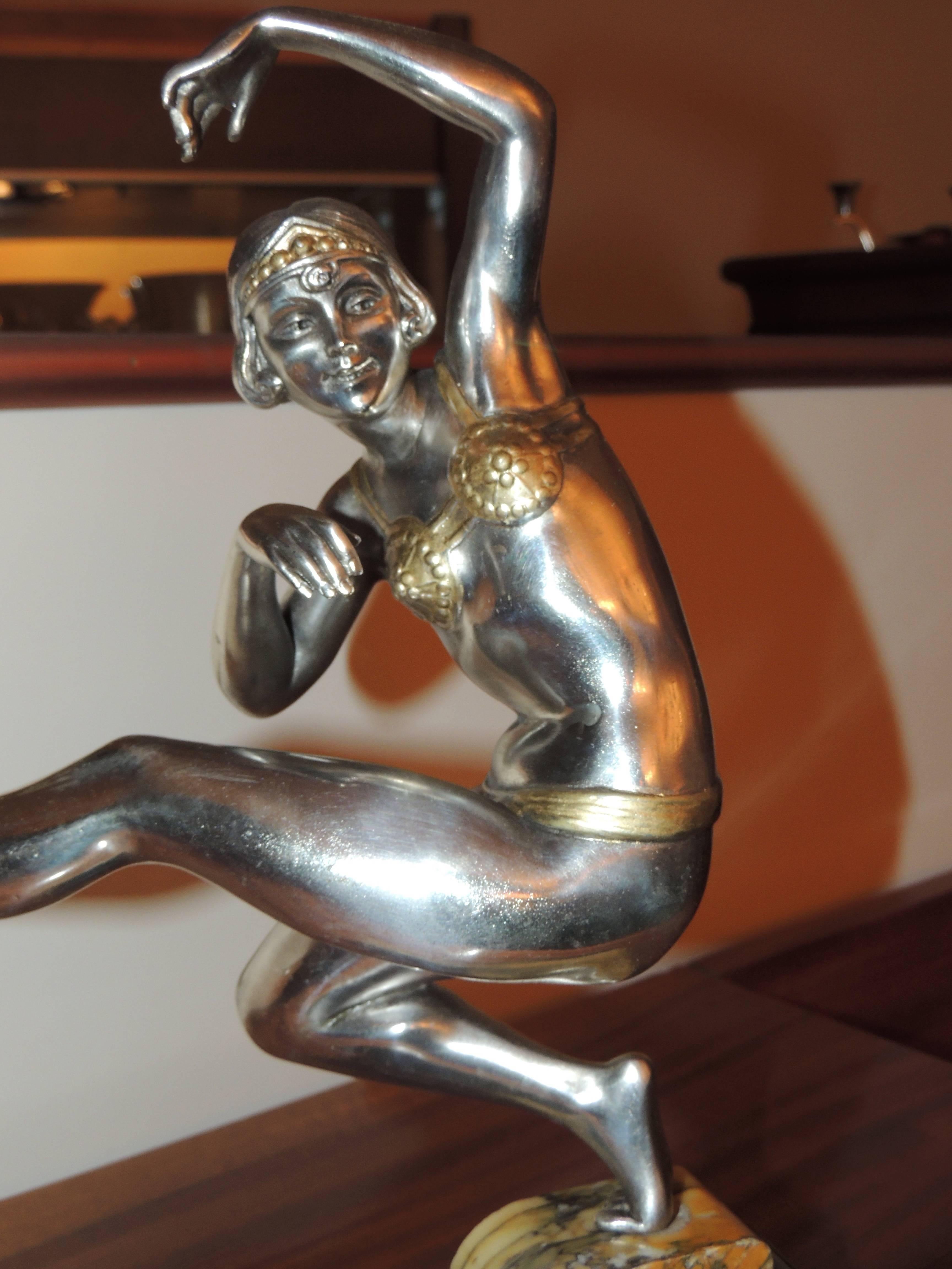 Marble Art Deco Harem Dancer Sculpture by Van de Voorde