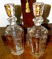Art Deco Tantalus Set with Cut Crystal Decanters