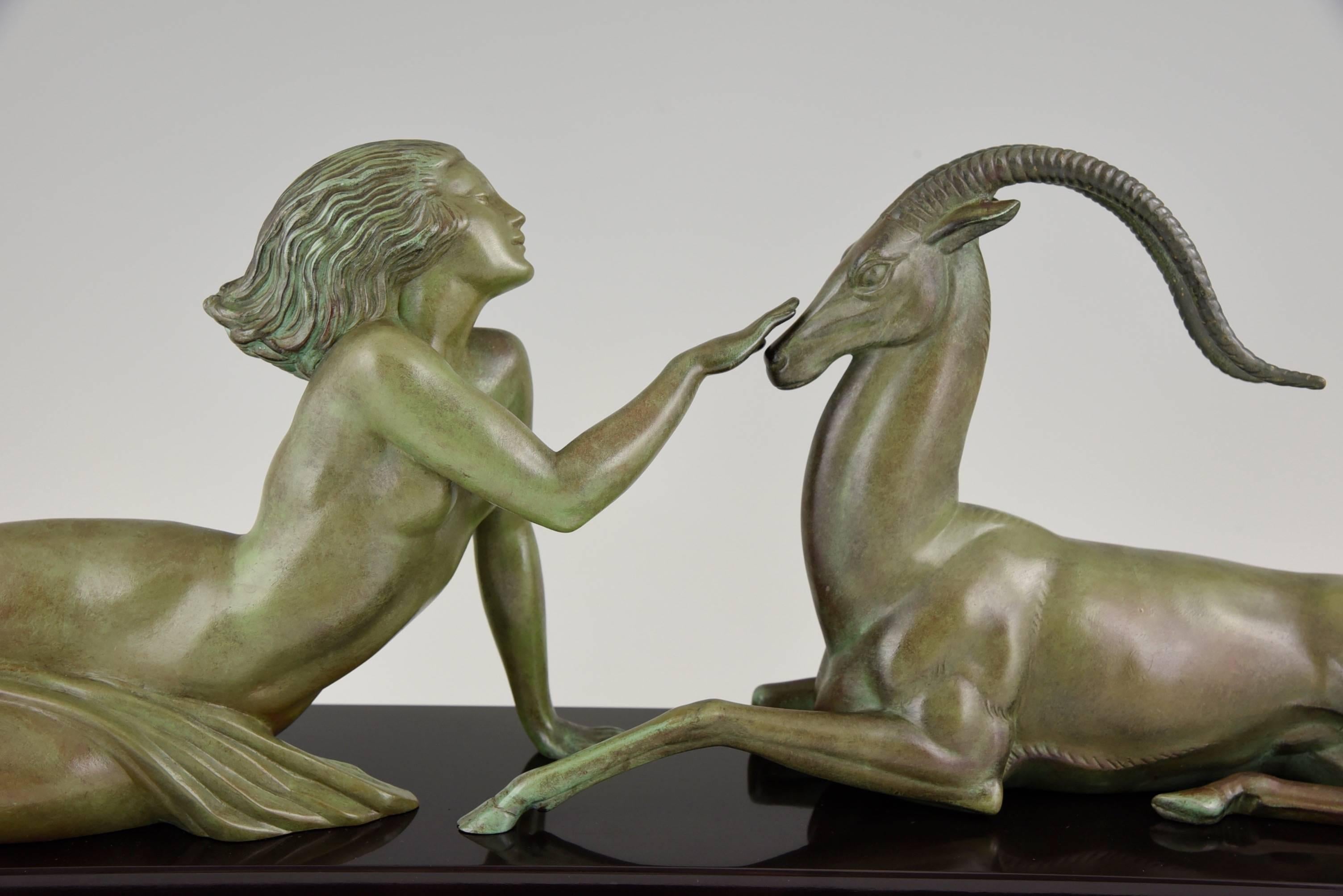 Art Deco Statue Seduction by Fayral for LeVerrier In Excellent Condition In Oakland, CA