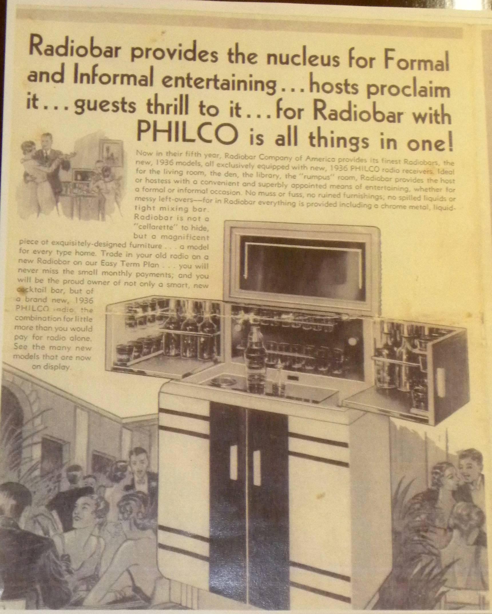 Chrome Rare Art Deco Philco Radio Bar