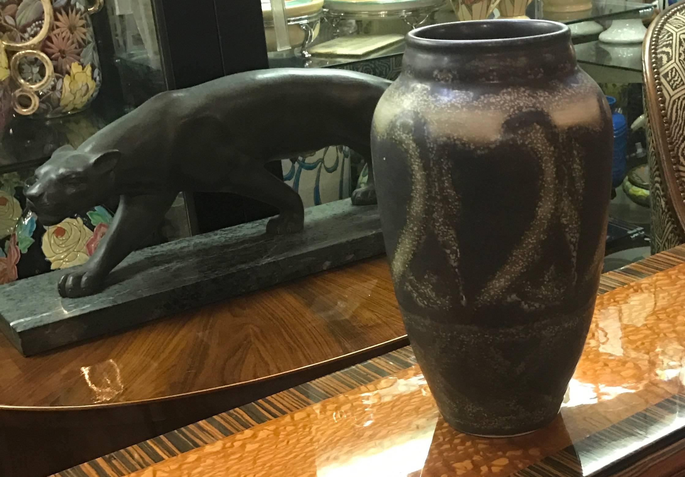 Art Deco Rare Catteau Gres Stoneware Pelican Vase