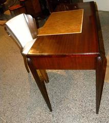 Petite Art Deco Desk, Vanity Ruhlmann Style Mahogany, Shagreen and Bone Inlay